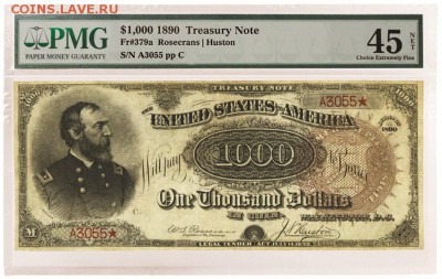 самые дорогие продажи бон - 1890TresuryNote1000_A