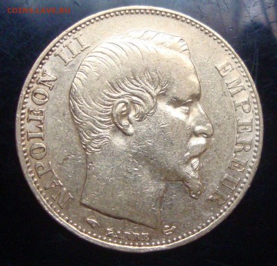 20 франков, 1854 и 1856 года, золото 900 пробы - FR6