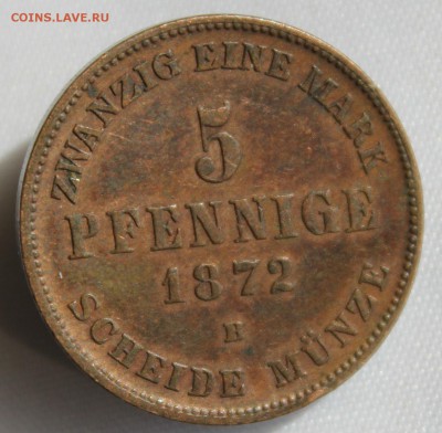 С 1 руб.МЕКЛЕНБУРГ-ШВЕРИН 5 пфеннигов 1872г. UNC  до 19.04. - IMG_4925.JPG