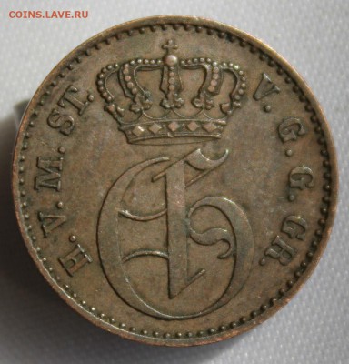 С 1 руб.МЕКЛЕНБУРГ-СТРЕЛИЦ III пфеннига 1855г. UNC  до 19.04 - IMG_4930.JPG