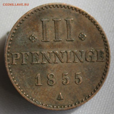 С 1 руб.МЕКЛЕНБУРГ-СТРЕЛИЦ III пфеннига 1855г. UNC  до 19.04 - IMG_4929.JPG