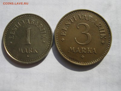 ЭСТОНИЯ 1 марка 1922, 3 марки 1925, 2 кроны 1930.Серебро. - 005.JPG