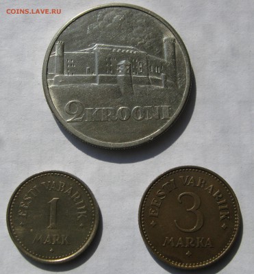 ЭСТОНИЯ 1 марка 1922, 3 марки 1925, 2 кроны 1930.Серебро. - 011.JPG