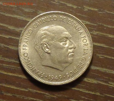 ИСПАНИЯ - 5 песет ФРАНКО до 19.04, 22.00 - Испания 5 песет Франко 1949-1