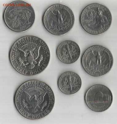 Монеты США 9 штук 1967-1989 - сша0001