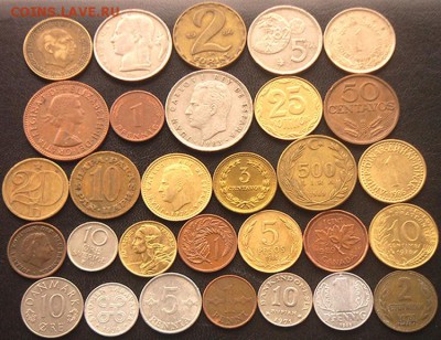 59 разных зарубежных монет (см. описание). До 14.04_22.38мск - 9690