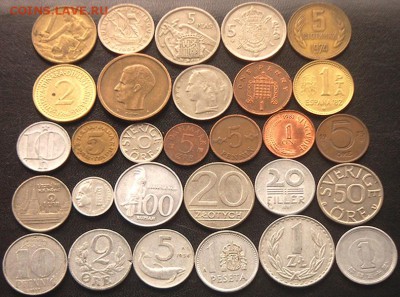 59 разных зарубежных монет (см. описание). До 14.04_22.38мск - 9692