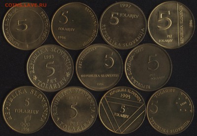 11 юбилейных монет Словении до 22:00мск 17.04.15 - сло01