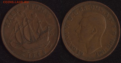 2 пенни 1944 до 22:00мск 17.04.15 - Великобритания хальф-пенни 1944