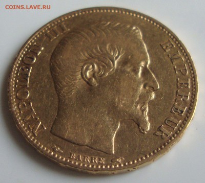 20 франков,  1854 г., золото до 17.04.15 20-00 Москвы - AS3