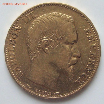 20 франков,  1854 г., золото до 17.04.15 20-00 Москвы - AS2