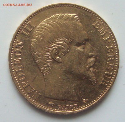 20 франков,  1856 г., золото до 17.04.15 20-30 Москвы - FR2