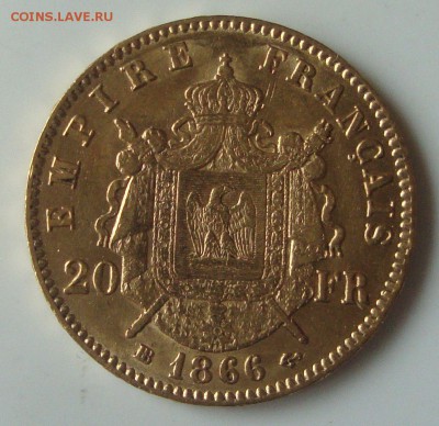 20 франков,  1866 г., золото до 17.04.15 21-00 Москвы - TR5