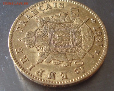 20 франков,  1867 г., золото до 17.04.15 21-30 Москвы - ER7