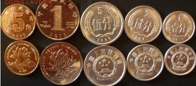 ДК Китай набор 5 монет ФИКС 22.04 22.00 - Китай.JPG