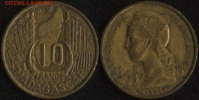 Французские колонии по ФИКСированной цене - Мадагаскар 10 франков 1953