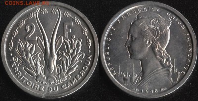 Французские колонии по ФИКСированной цене - Камерун 2 франка 1948