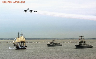 Монеты с Корабликами - USS_Constitution_Sail2007