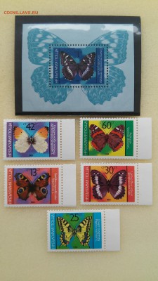 Марки Болгарии - Бабочки 1984 г., чистые до 23.04.2015 г. - Болгария - бабочки