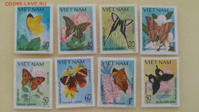 Марки Вьетнама - Бабочки, чистые до 23.04.2015 г. - Вьетнам - бабочки