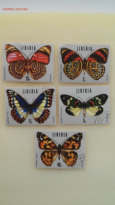 Марки Либерии - Бабочки до 23.04.2015 г. - Либерия - бабочки