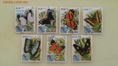 Марки Никарагуа - Бабочки 1982 г. до 23.04.2015 г. - Никарагуа - бабочки