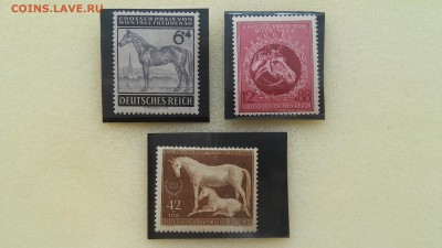 Марки Рейха - Лошади 1943, 1944 г., чистые до 23.04.2015 г. - Рейх - лошади