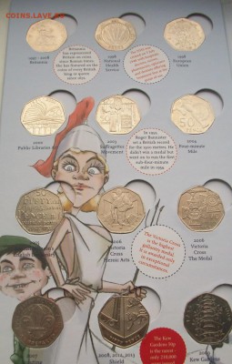 Великобритания набор 50-пенсов 17 шт альбом - 100_1760.JPG