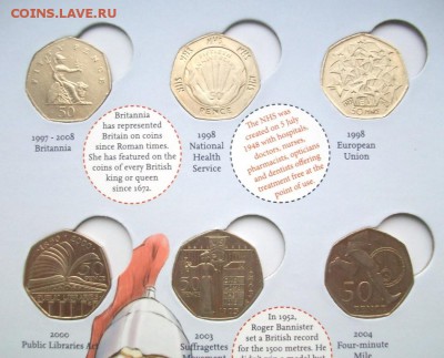 Великобритания набор 50-пенсов 17 шт альбом - 100_1765.JPG