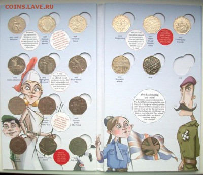 Великобритания набор 50-пенсов 17 шт альбом - 100_1755.JPG