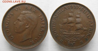 2 пенни 1937: до 27.04.15 в 22.00 - Брит Юж Африка  пол пенни 1937  066