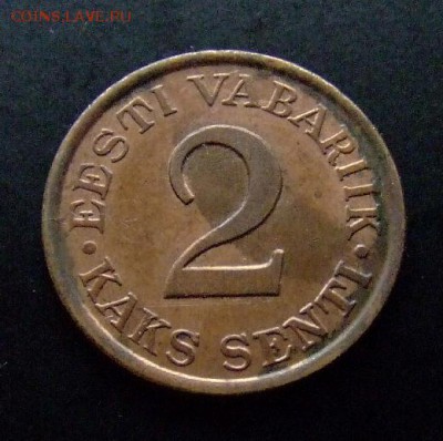 4 - Эстония 2 сенти (1934) (XF) №3 Р