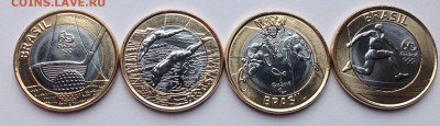 Монеты евро и других стран Европы и мира. - Бразилия 2014 набор 4 монеты - 2