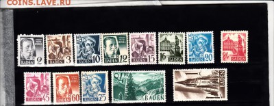 марки Германия Баден 1947 чистые - 1