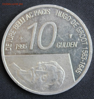 С 1 руб. НИДЕРЛАНДЫ 10 гульденов 1995г. ГУГО ГРОЦИЙ до 29.4. - IMG_5134.JPG
