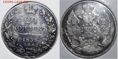 Несколько 20-копеечников на предпродажную оценку - 20 коп 1835 спб нг