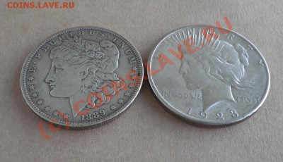 США, доллары, серебро, 1889 и 1923 гг. - US.1D.1889and1923