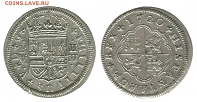2 риала 1720 Испания подлинность и оценка - ИСПАНИЯ 2 реала 1720