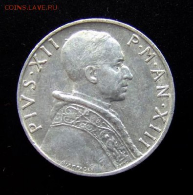4 - Ватикан 5 лир (1951) «Юстиция – богиня правосудия» алюм. №1 А