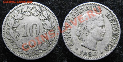 Швейцария 10 раппен 1880: до 29.04.15 в 22.00 - 389 5 Швейцария 10 раппен 1880 208