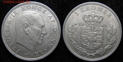 Дания 5 крон 1961: до 29.04.15 в 22.00 - 391 4  Дания 5 крон 1961   054