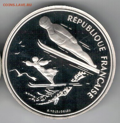 Ag ФРАНЦИЯ 100 ФРАНКОВ 1991 ПРЫЖКИ НА 30.04 В 22Ч (Б44) - 5-фр91