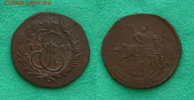 Перечекан из 4 копеек 1762 г. - 2 1765 СПМ