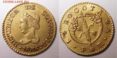 1 Peso 1836 - Republica de Colombia - Золото - 55