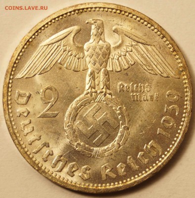 2 Рейхсмарки 1939 F UNC до 04.05.2015 до 22:00 - 2Рейх1939F_2.JPG
