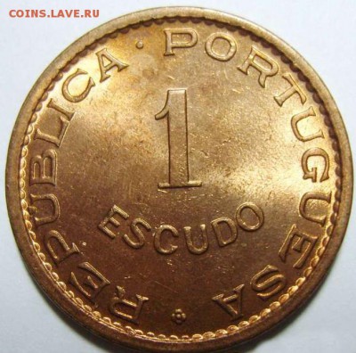 1 эскудо Португальская Ангола 1974 UNC до 01.-5.15г - 54804_1