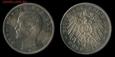 Бавария, 5 марок, 1913 до 5.05.15 21-30+ - Баварияаб