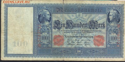 Германия 100 марок 1910 г.5.05.15 г. 22-00 МСК. - 100 м. 1910