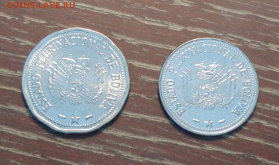 БОЛИВИЯ - 1 и 2 боливиано крупные АЦ до 8.05, 22.00 - Боливия 1 и 2 боливиано -1