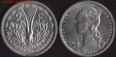 Франц.Камерун 2 франка 1948 до 22:00мск 06.05.15 - Камерун 2 франка 1948
